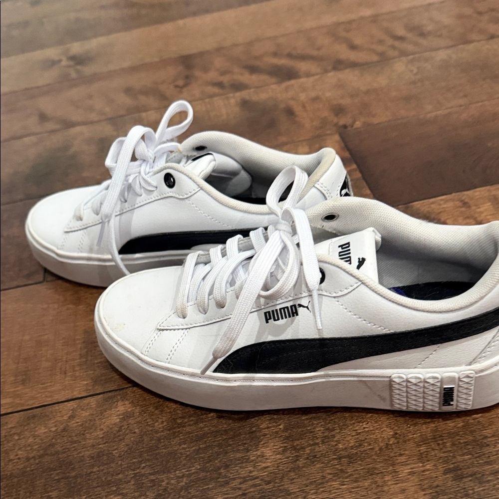 Puma Classic White and Black Shoes